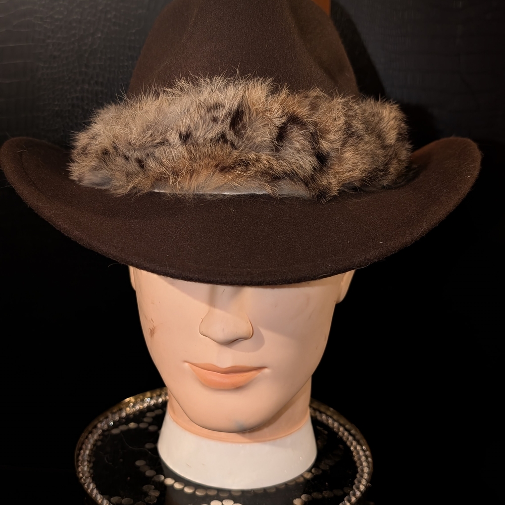 Brown Fur-Trimmed Hat